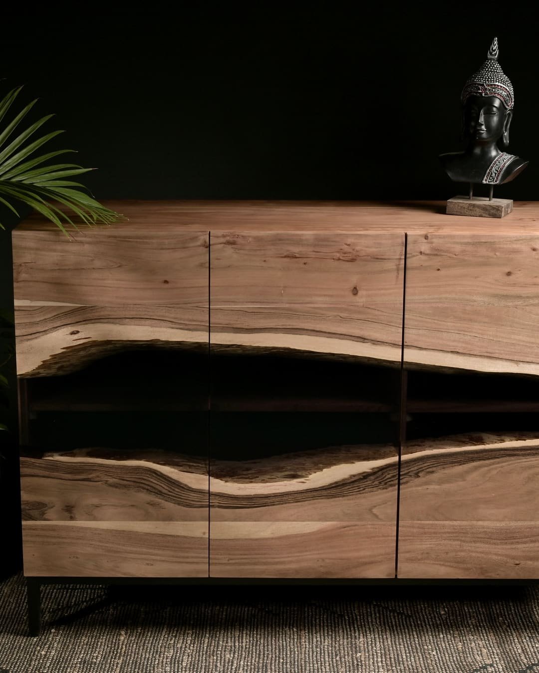 Signature resin and wood piece from the Family Hub studio